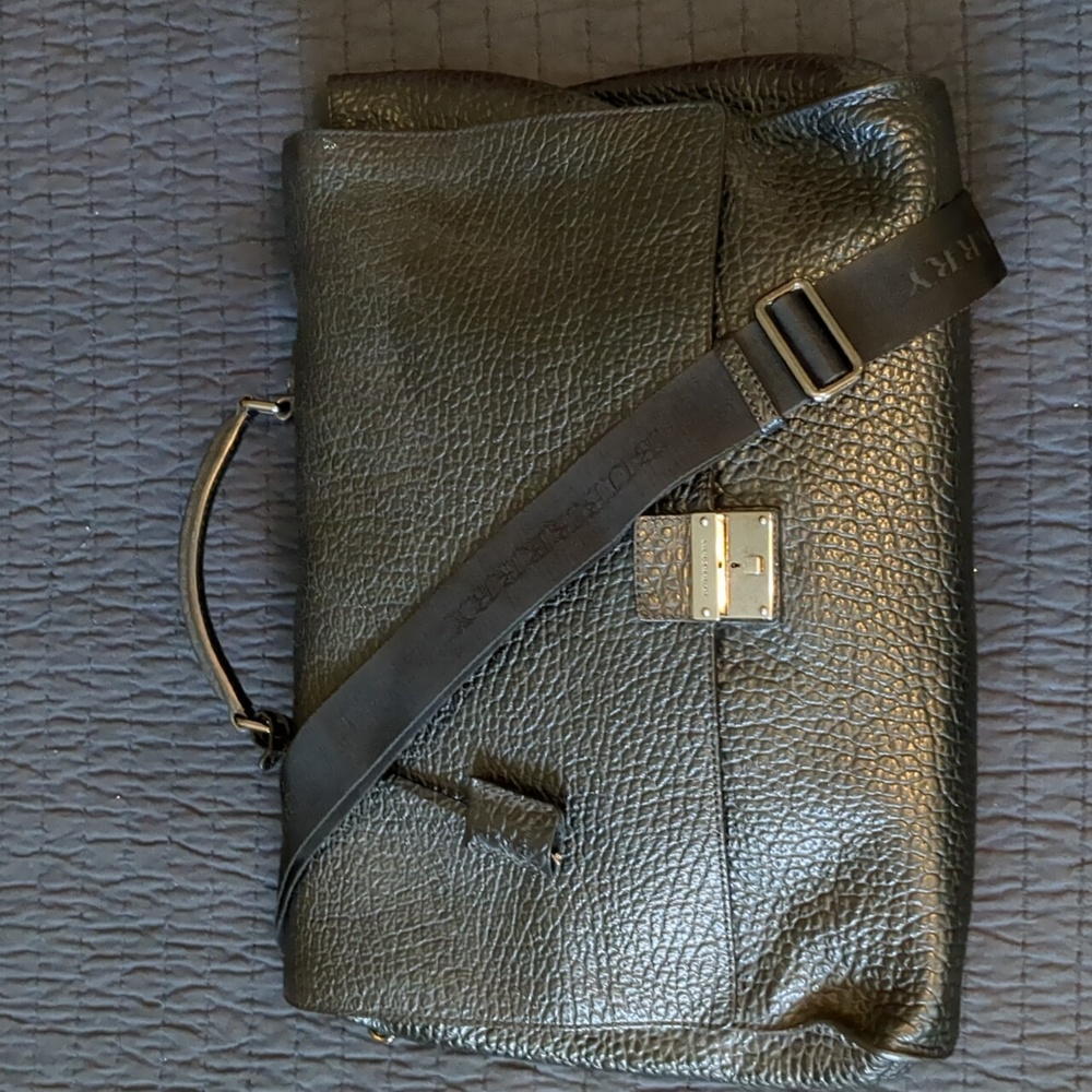 Burberry Pebbled Leather Executive Briefcase